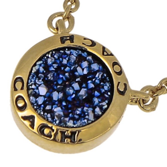 Coach Gold Open Circle Stone Strand 18" Necklace